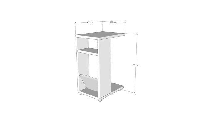 Hanah Home Mesa Auxiliar Rústica Escandinava Pino 30x40x63cm Tablero Melamina 18mm Patas Con Ruedas